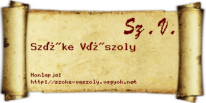 Szőke Vászoly névjegykártya